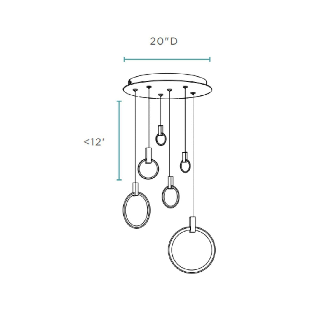 Hong Kong LED Circular Chandelier // Chrome