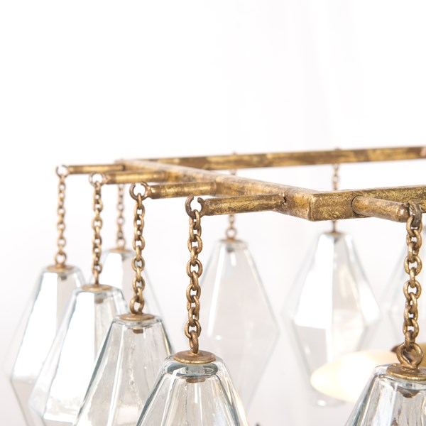 Adeline Rectangular Chandelier-Gold Leaf