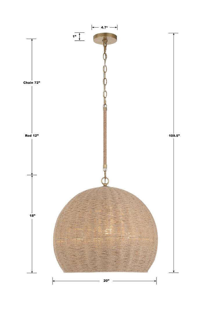 Crystorama Jace 3 Light Soft Gold Chandelier