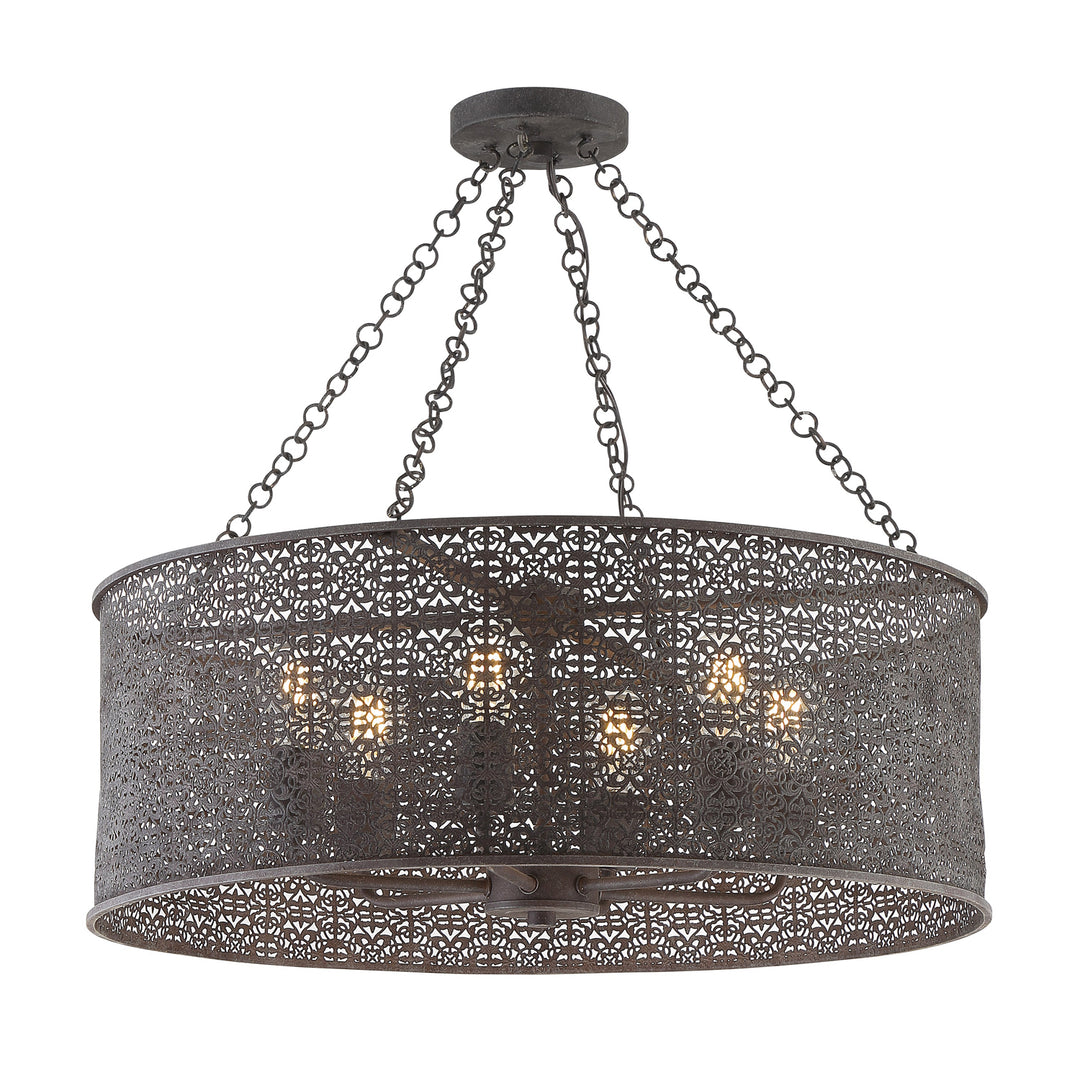 Jasmine 6 Light Forged Bronze Chandelier