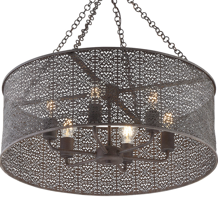 Crystorama Jasmine 6 Light Forged Bronze Chandelier