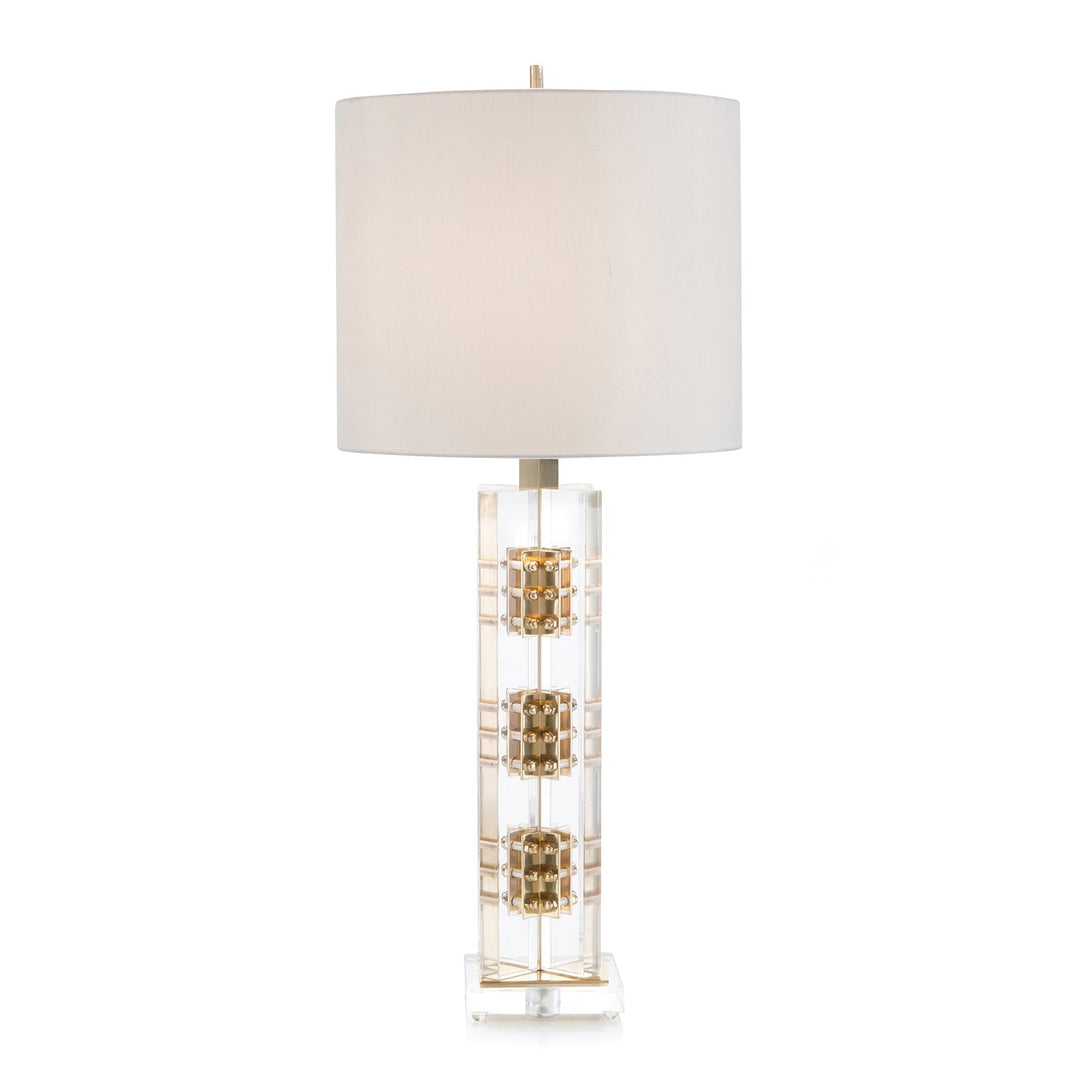 Brass And Acrylic Table Lamp, 33.5"