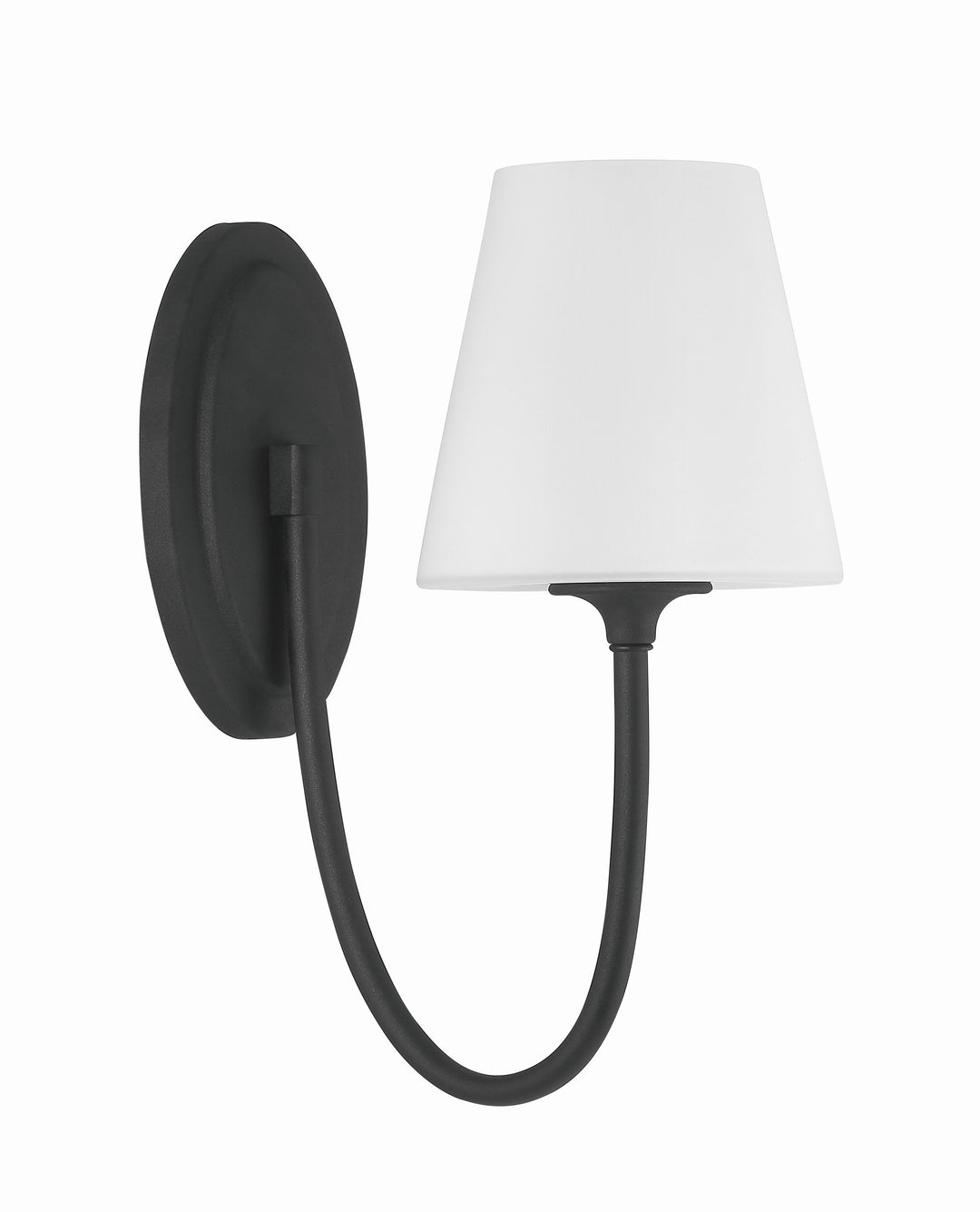 Crystorama Juno 1 Light Black Forged Sconce