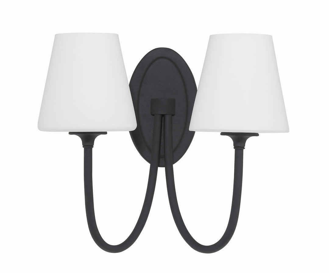 Crystorama Juno 2 Light Black Forged Sconce