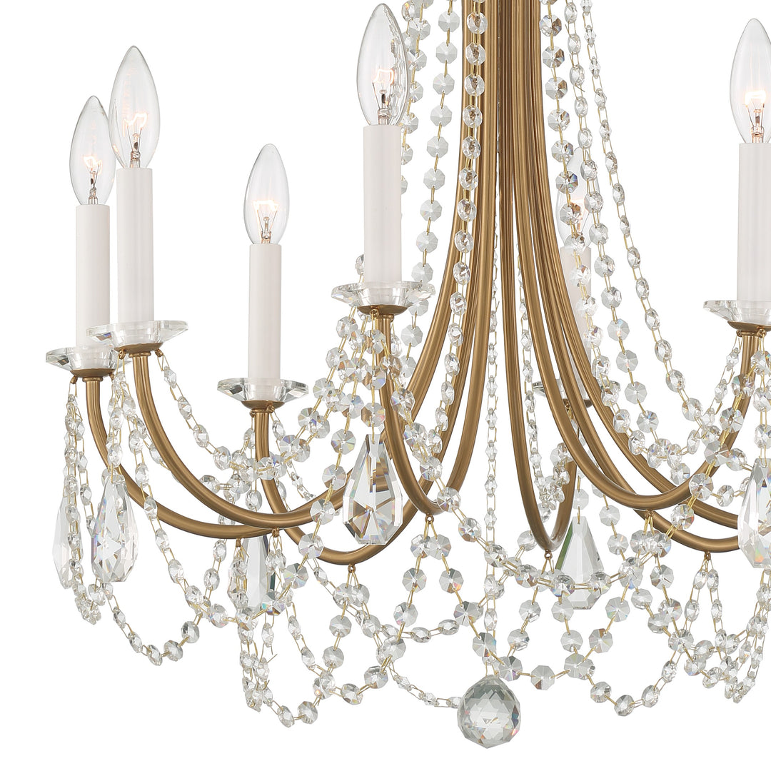 Crystorama Karrington 8 Light Aged Brass Chandelier