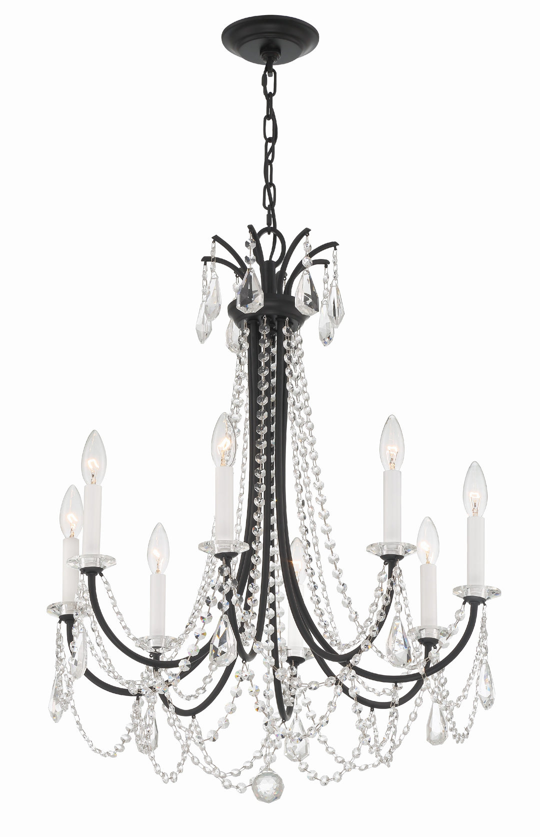 Crystorama Karrington 8 Light Aged Brass Chandelier