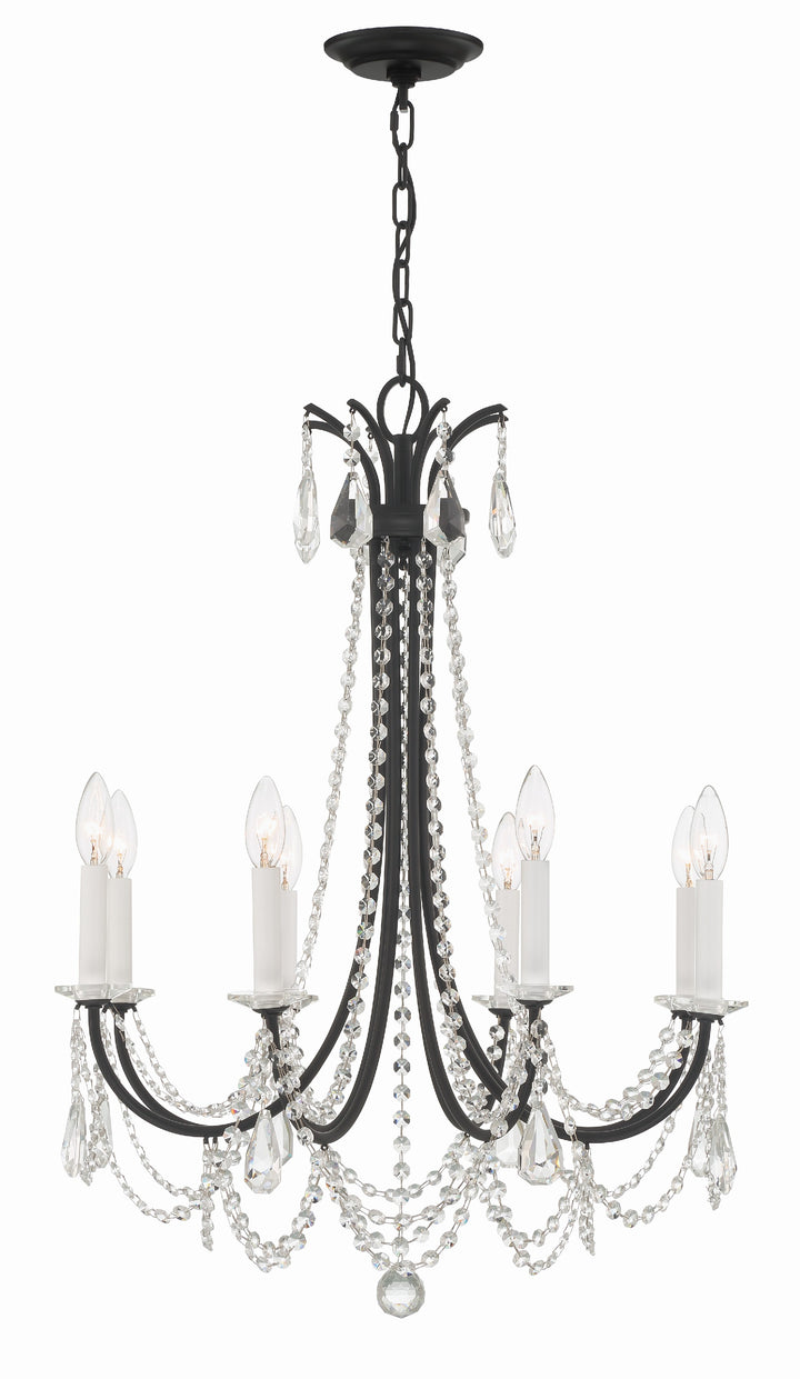 Crystorama Karrington 8 Light Aged Brass Chandelier