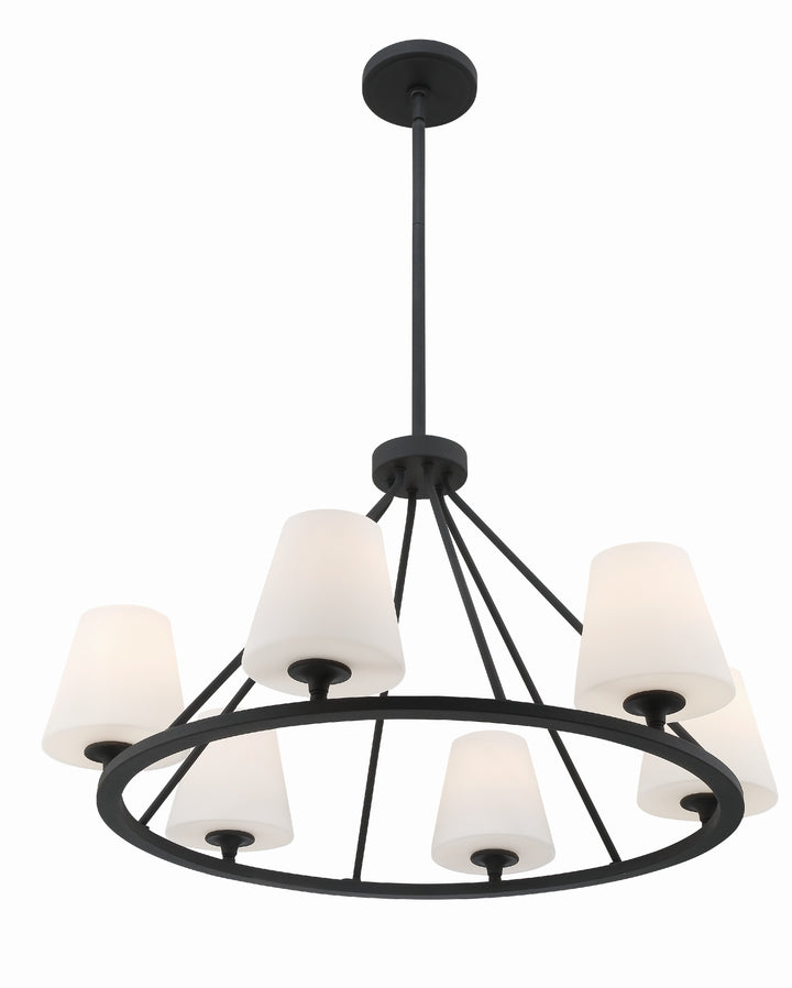 Crystorama Keenan 6 Light Black Forged Chandelier