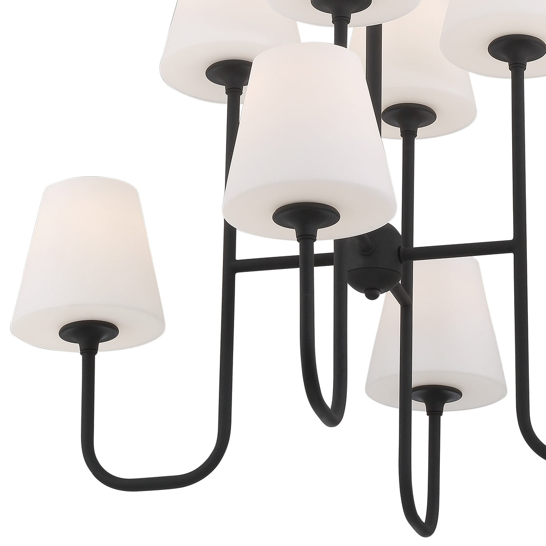 Crystorama Keenan 8 Light Black Forged Chandelier