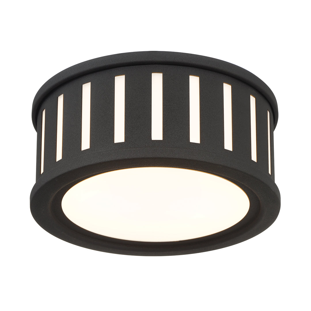 Crystorama Kendal 2 Light Black Forged Flush Mount