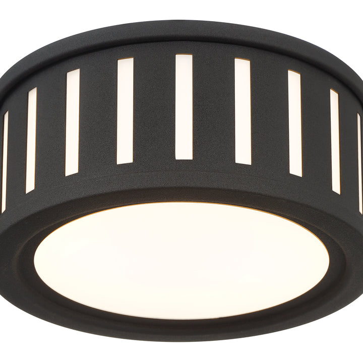 Crystorama Kendal 2 Light Black Forged Flush Mount