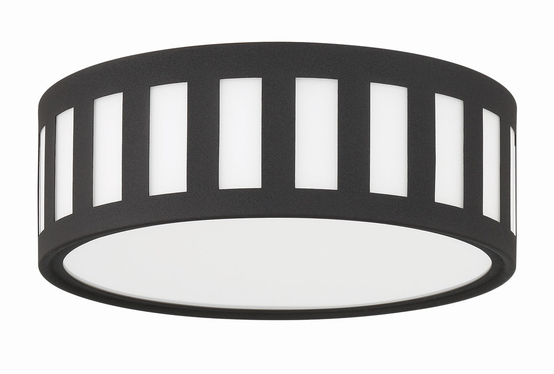 Crystorama Kendal 3 Light Black Forged Flush Mount