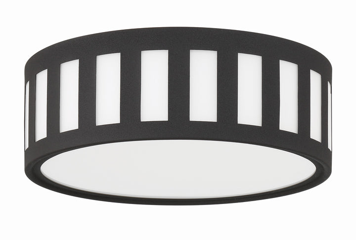 Crystorama Kendal 3 Light Black Forged Flush Mount