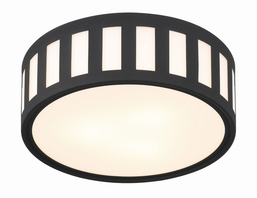 Crystorama Kendal 3 Light Black Forged Flush Mount