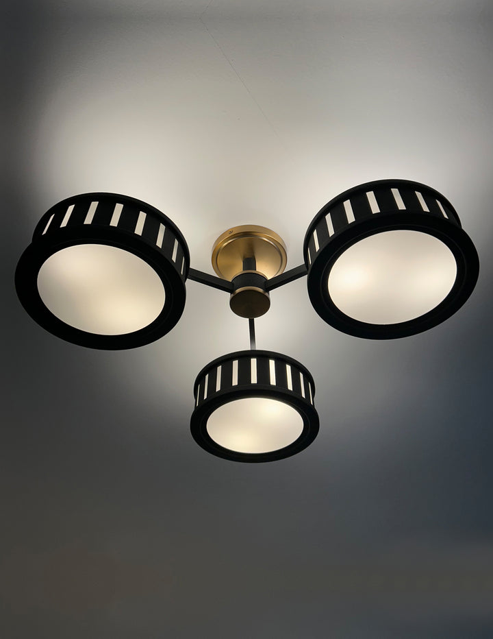 Crystorama Kendal 6 Light Vibrant Gold + Black Forged Semi Flush Mount