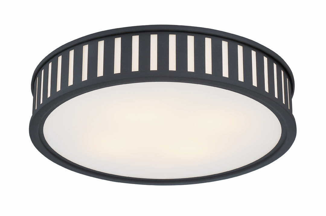 Crystorama Kendal 4 Light Black Forged Flush Mount