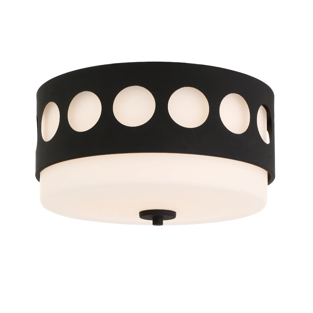 Crystorama Kirby 2 Light Black Forged Flush Mount