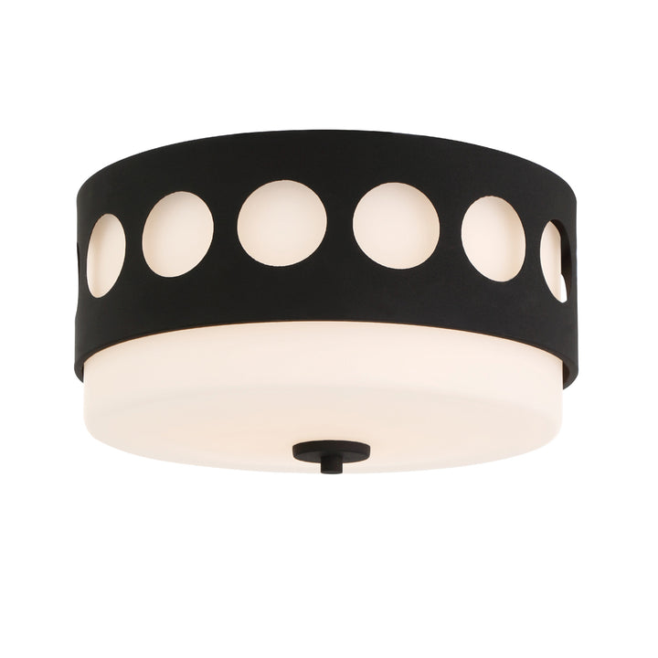 Crystorama Kirby 2 Light Black Forged Flush Mount