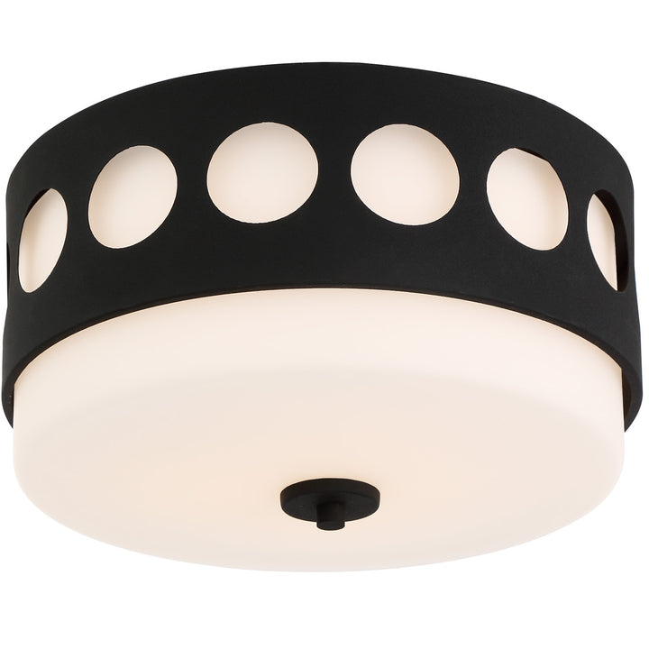 Crystorama Kirby 2 Light Black Forged Flush Mount