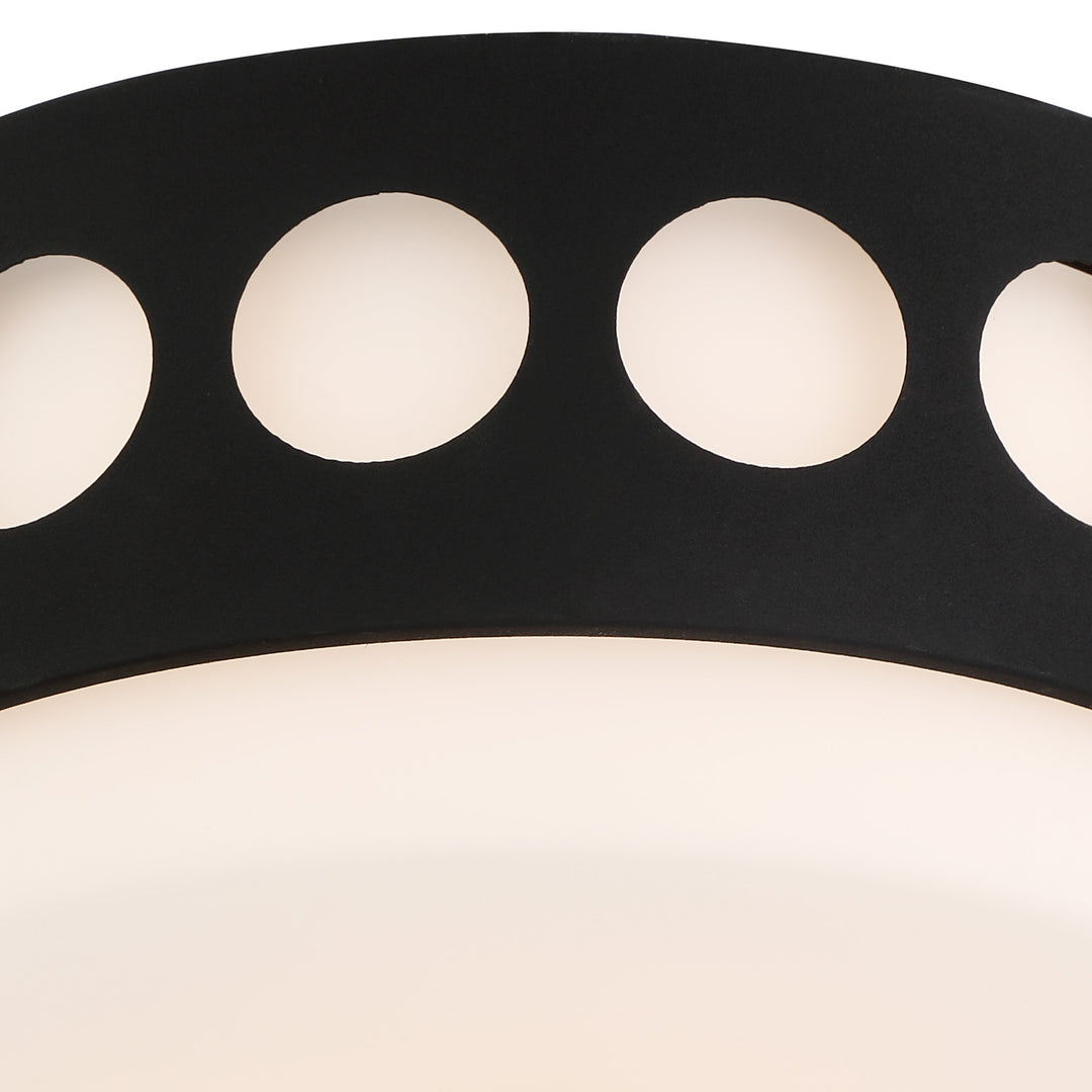 Crystorama Kirby 2 Light Black Forged Flush Mount