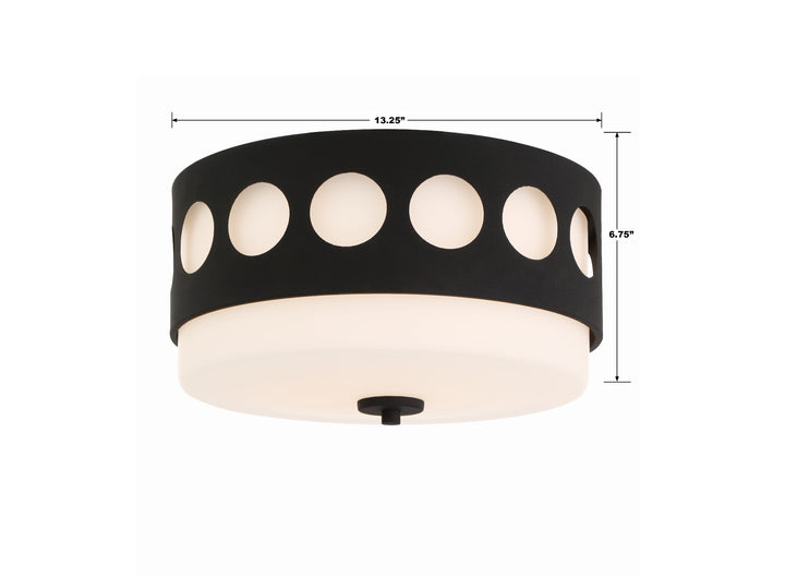 Crystorama Kirby 2 Light Black Forged Flush Mount