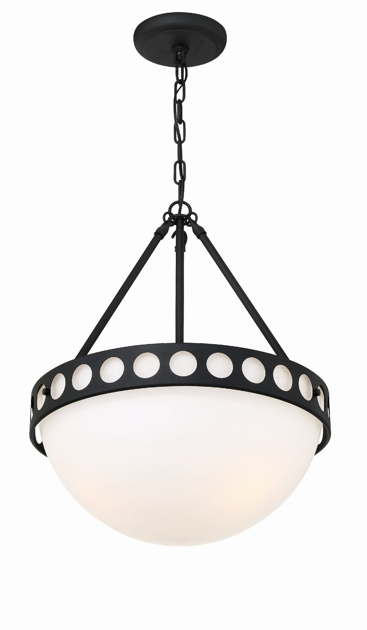 Crystorama Kirby 3 Light Black Forged Chandelier