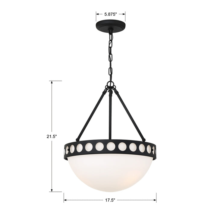 Crystorama Kirby 3 Light Black Forged Chandelier