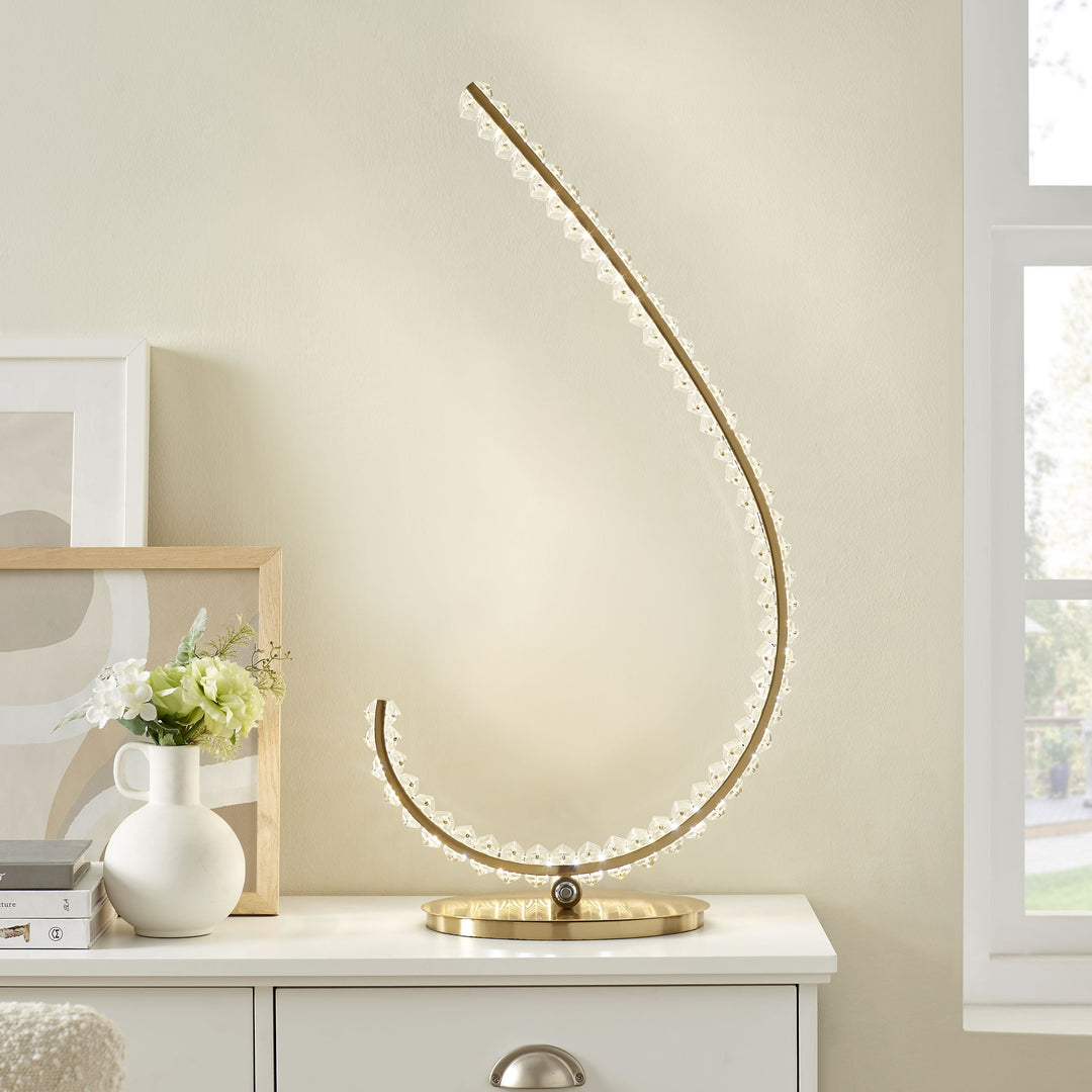 Grace Crystal 16W Table Lamp // Touch & Dimmable (L Gold)