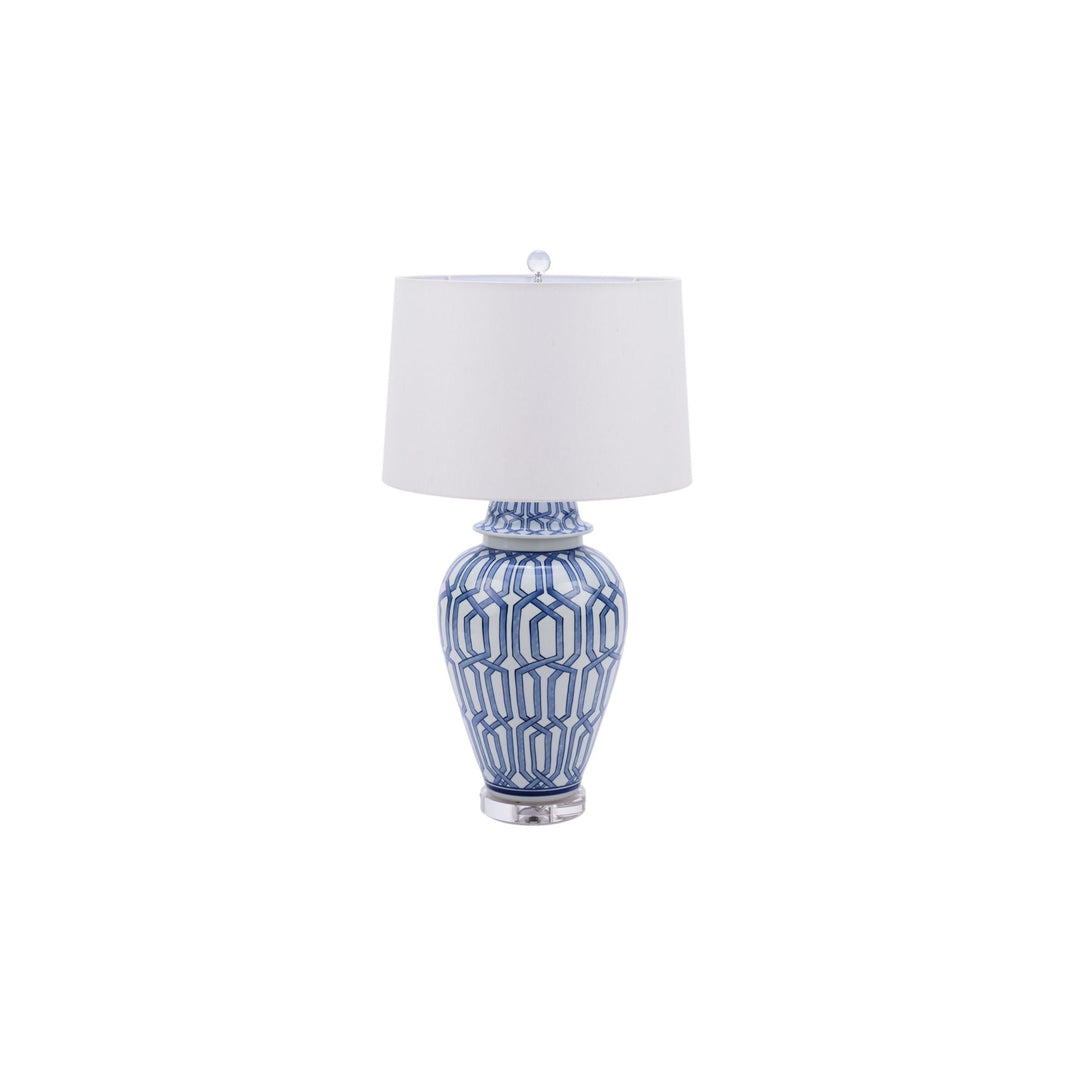 Blue and White Cross Diamond Table Lamp