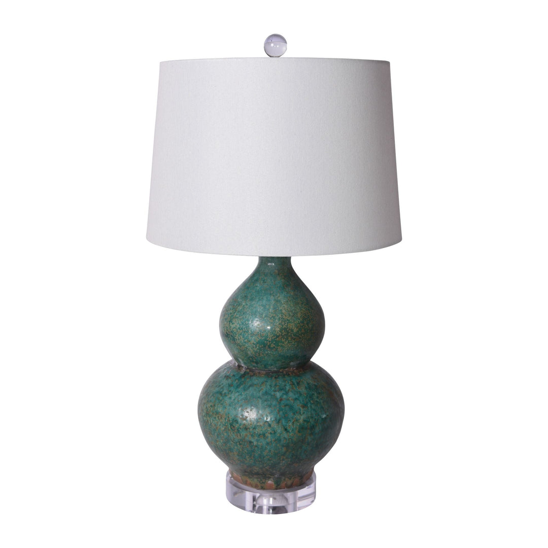 Speckled Green Gourd Vase Lamp