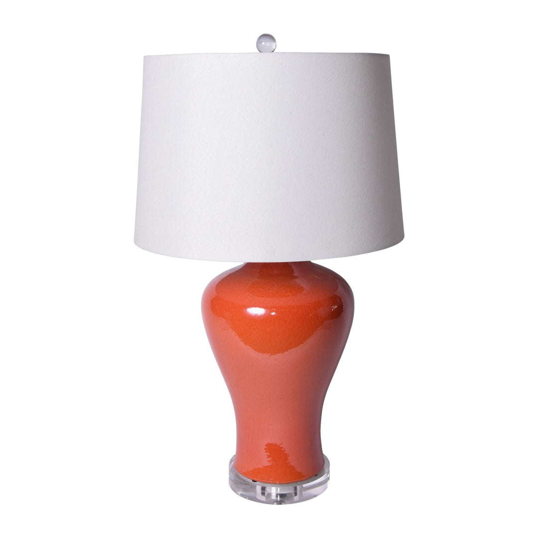 Orange Crackle Prunus Table Lamp