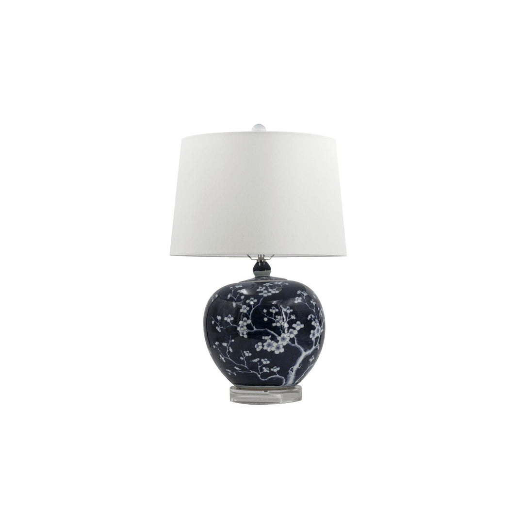 Blue and White Plum Melon Shape Lamp