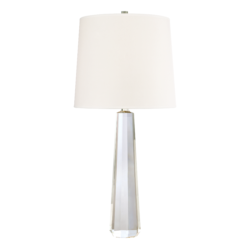 Taylor Table Lamp Faux Silk Shade, 17" - Polished Nickel