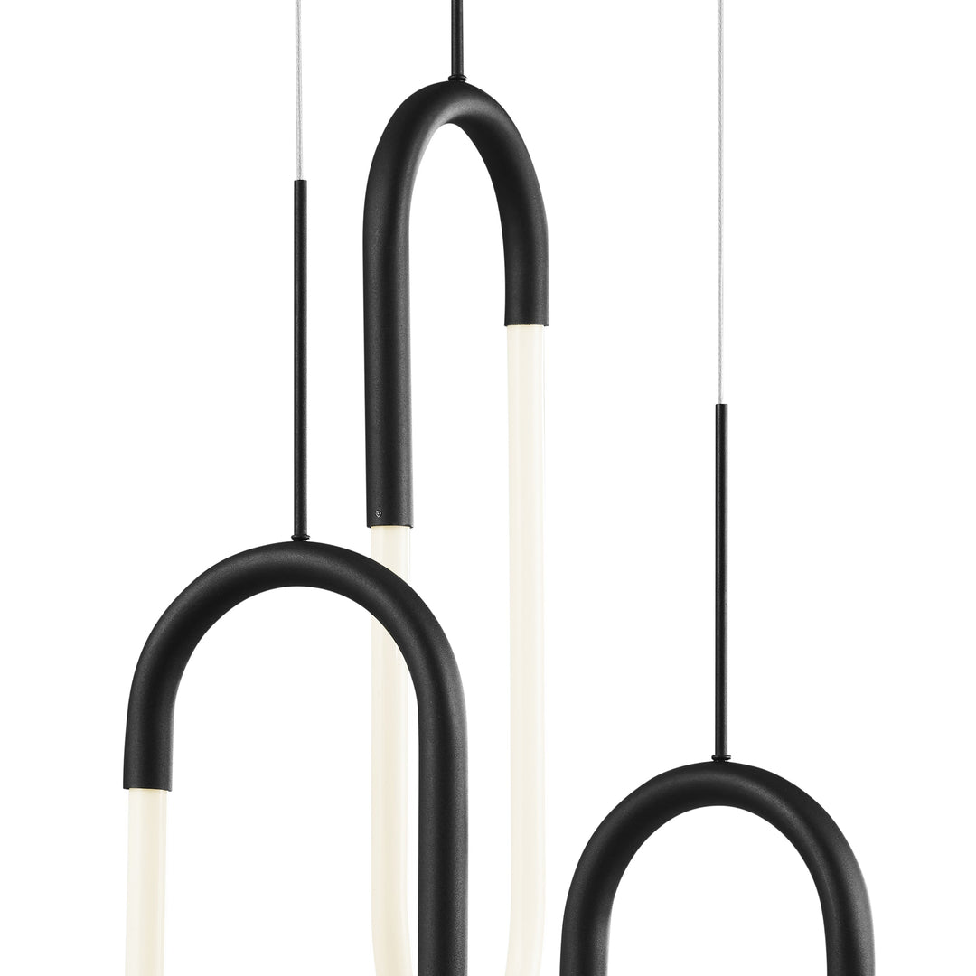 LED Three Clips Chandelier // Matte Black