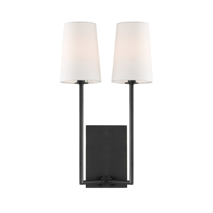 Lena 2 Light Black Forged Sconce