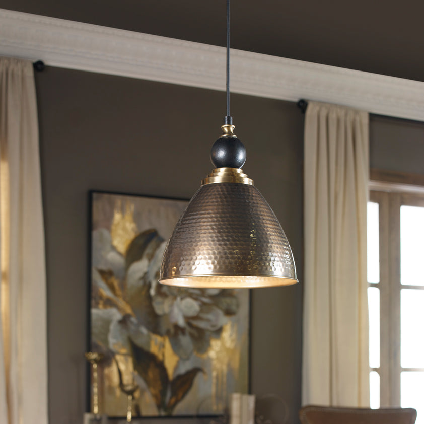 Adastra 1 Light Antique Brass Pendant