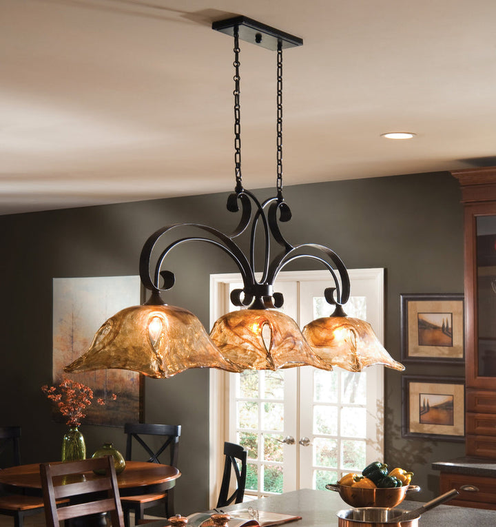 Vetraio 3 Lt Bronze Kitchen Island Light