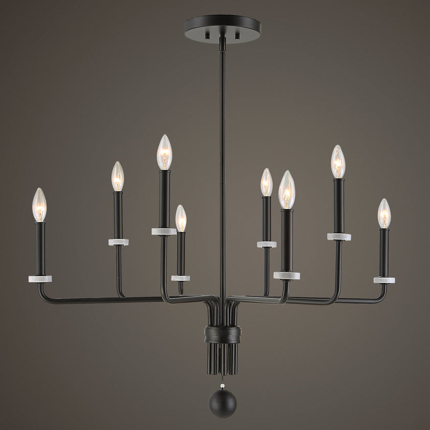 Ebony Elegance 8 Light Chandelier