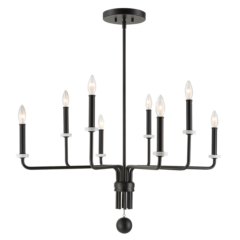 Ebony Elegance 8 Light Chandelier