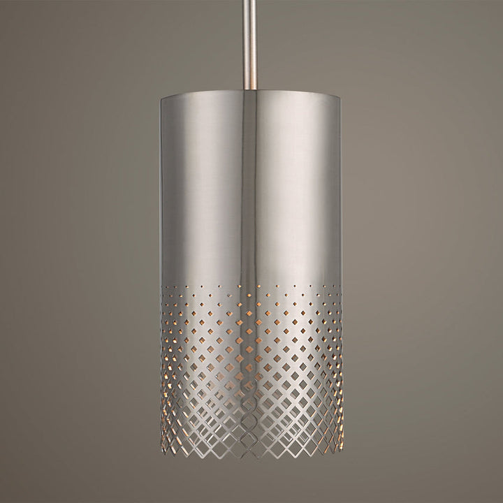 Manheim 1 Light Nickel Cylinder Pendant