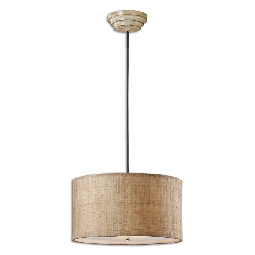 Dafina 3 Light Burlap Drum Pendant