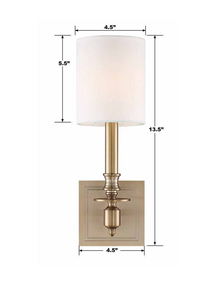 Crystorama Lloyd 1 Light Aged Brass Sconce