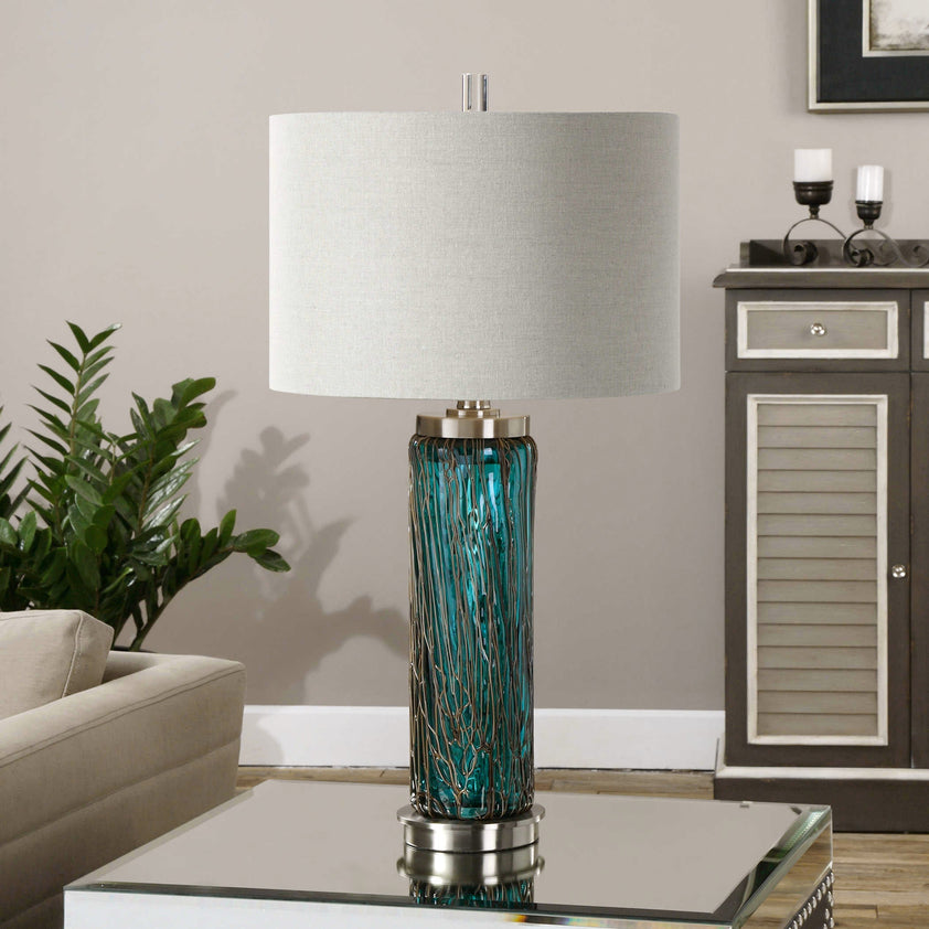 Almanzora Blue Glass Lamp