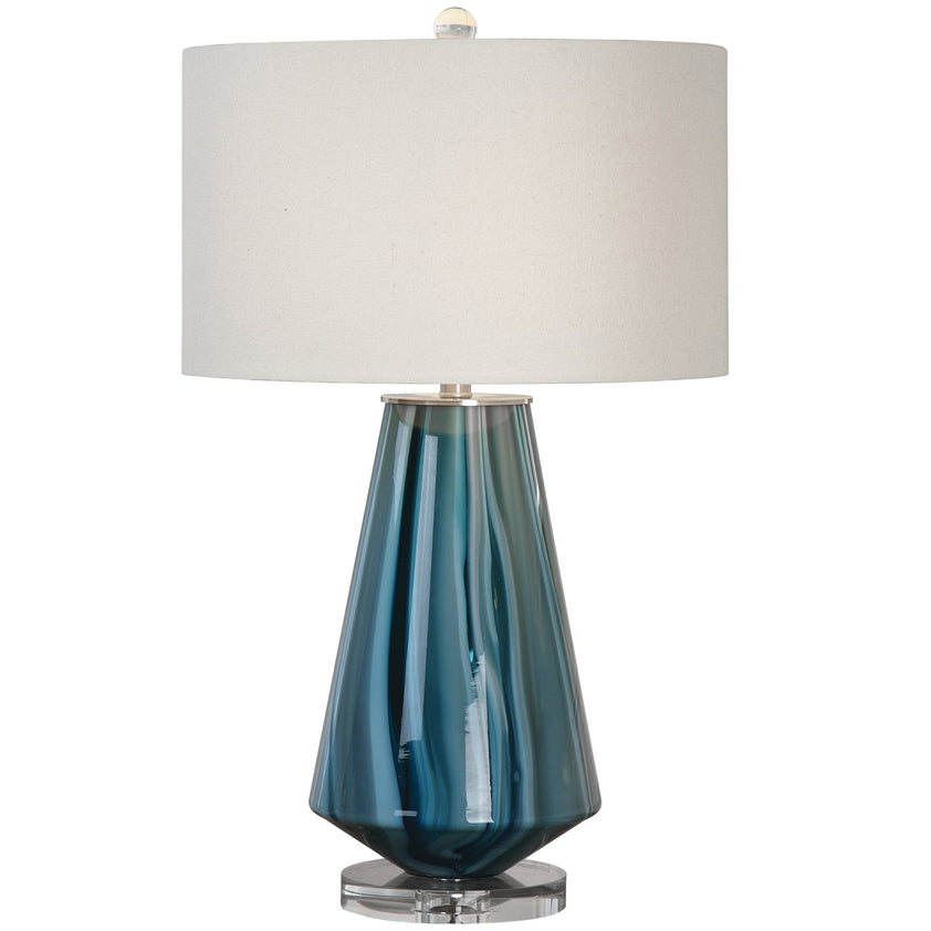 Pescara Teal-Gray Glass Lamp