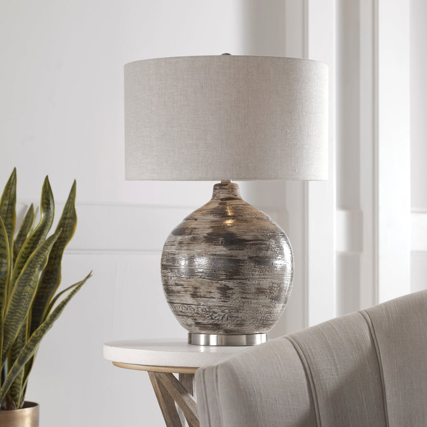 Tamula Distressed Ivory Table Lamp