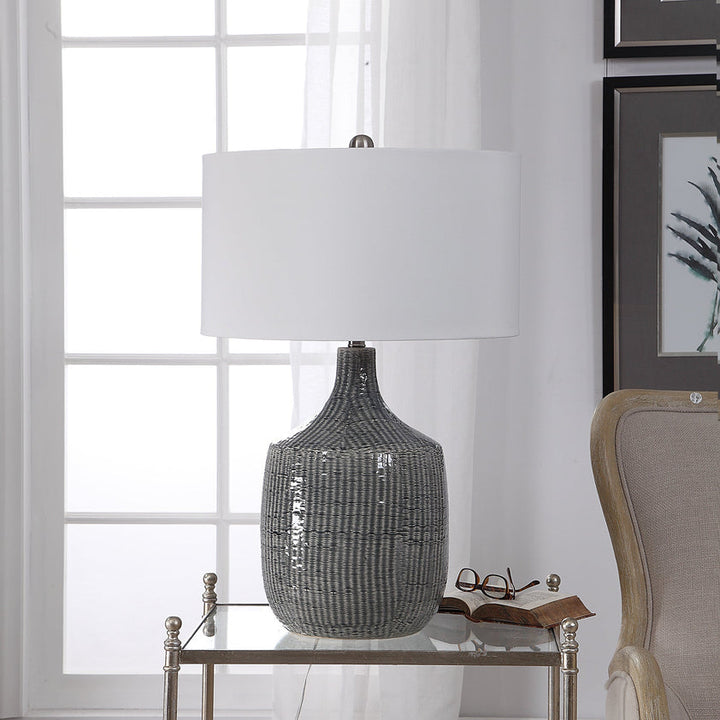 Felipe Distressed Gray Table Lamp