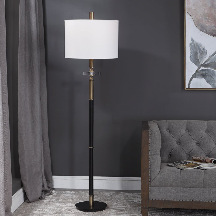 Maud Aged Black Floor Lamp