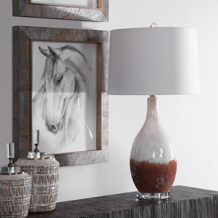 Durango Rust White Table Lamp