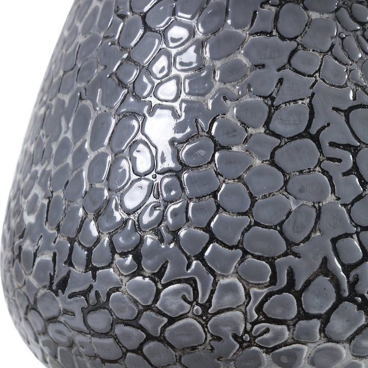 Pebbles Metallic Gray Table Lamp