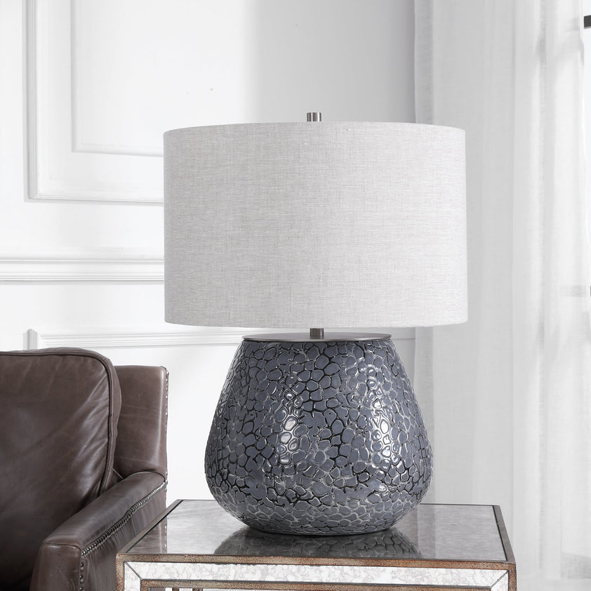 Pebbles Metallic Gray Table Lamp